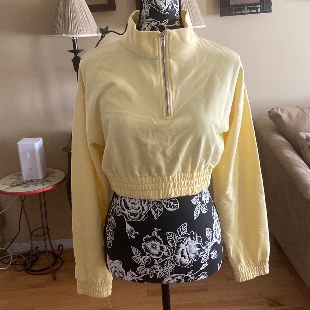 Yellow cropped sweater